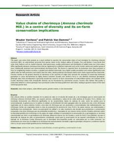 Mongabay.com Open Access Journal - Tropical Conservation Science Vol.6 (2):, 2013  Research Article Value chains of cherimoya (Annona cherimola Mill.) in a centre of diversity and its on-farm