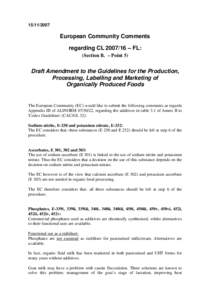 [removed]European Community Comments regarding CL[removed] – FL: (Section B. – Point 5)