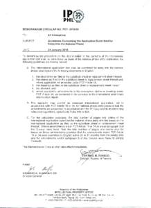 IP, PHL~*  , MEMORANDUM CIRCULAR NO. PCT[removed]