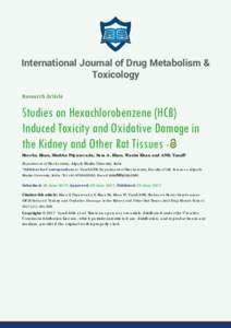 Studies on Hexachlorobenzene (HCB) Induced Toxicity and Oxidative Damage in the Kidney and Other Rat Tissues