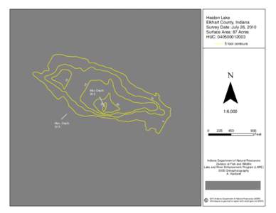 Heaton Lake Elkhart County, Indiana Survey Date: July 26, 2010 Surface Area: 87 Acres HUC: [removed]foot contours