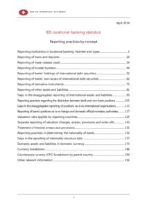 BIS locational banking statistics - reporting practices by concept as of 31 December 2013