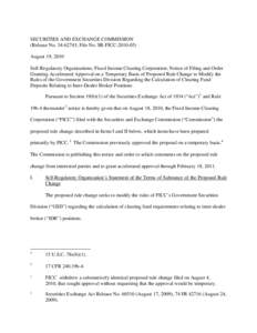 Notice of Filing and Order Granting Accelerated Approval on a Temporary Basis of Proposed Rule Change to Modify the Rules of the Government Securities Division Regarding the Calculation of Clearing Fund Deposits Relating