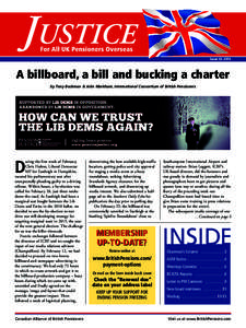 Issue #2, 2013  A billboard, a bill and bucking a charter by Tony Bockman & John Markham, International Consortium of British Pensioners  uring the first week of February,