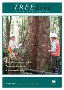 TREELine P R I VAT E F O R E S T S TA S M A N I A The right people for the job Tasmanian tree ferns A farm forester pioneer