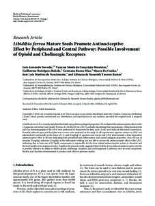 Libidibia ferrea Mature Seeds Promote Antinociceptive Effect by Peripheral and Central Pathway: Possible Involvement of Opioid and Cholinergic Receptors