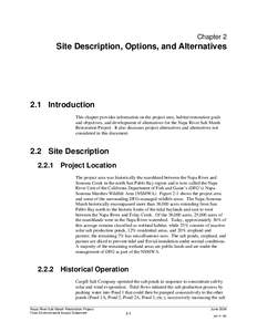 Chapter 2  Site Description, Options, and Alternatives 2.1 Introduction This chapter provides information on the project area, habitat restoration goals