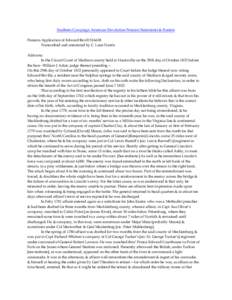 Southern Campaign American Revolution Pension Statements & Rosters Pension Application of Edward Bevill S16638 Transcribed and annotated by C. Leon Harris Alabama: In the Circuit Court of Madison county held at Huntsvill