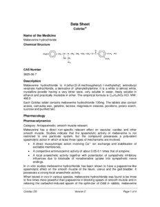 Amines / Mebeverine / Colofac / Antispasmodic / Muscarinic antagonist / Methadone / Muscle relaxant / Irritable bowel syndrome / Chemistry / Medicine / Gastroenterology