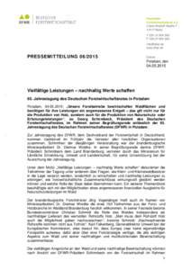 Deutscher Forstwirtschaftsrat e.V. Claire-Waldoff-StraßeBerlin TF