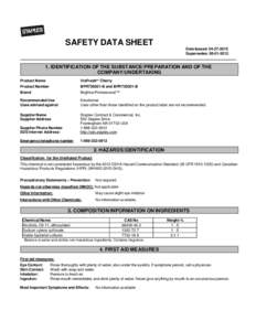 SAFETY DATA SHEET Date Issued: Supersedes: IDENTIFICATION OF THE SUBSTANCE/PREPARATION AND OF THE COMPANY/UNDERTAKING