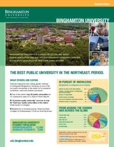 Student Affairs  Binghamton University Binghamton University is a highly selective, mid-sized public institution and one of four research university centers