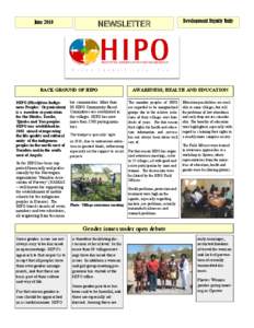 June[removed]NEWSLETTER BACK GROUND OF HIPO HIPO (Hizetjitwa Indigenous Peoples’ Organisation)