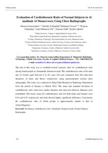 Pensee Journal  Vol 76, No. 4;Apr 2014 Evaluation of Cardiothoracic Ratio of Normal Subjects in Al madinah Al Munawwara Using Chest Radiographs