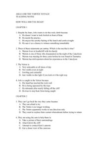 ARLO AND THE VORTEX VOYAGE TEACHING NOTES HOW WELL DID YOU READ? CHAPTER 1 1. Despite his fears, Arlo wants to do this rock climb because A. He doesn’t want to look foolish in front of Kate