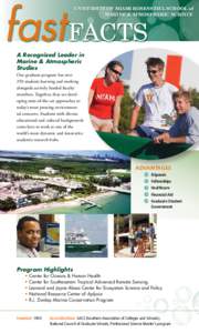 fast facts  University of Miami Rosenstiel School of Marine & Atmospheric Science  A Recognized Leader in