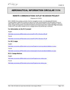 AERONAUTICAL INFORMATION CIRCULAR