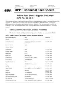 US EPA, OPPT Chemical Fact Sheets: Aniline Fact Sheet: Support Document