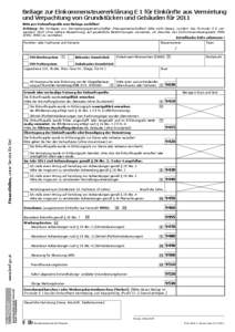 E1b -  Beilage zur Einkommensteuererklärung E 1 für Einkünfte aus Vermietung und Verpachtung von Grundstücken und Gebäuden für[removed]Formular)