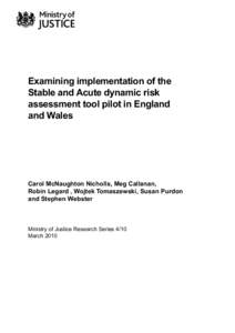 Examining implementation of the Stable and Acute dynamic risk assessment tool pilot in England