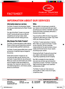 Factsheet Information About Our Services Information about our services Wills