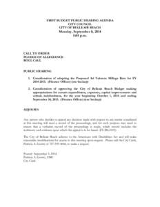 [removed]FIRST BUDGET PUBLIC HEARING AGENDA