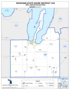 MICHIGAN STATE HOUSE DISTRICT[removed]Apportionment Plan 0 Lake Michigan