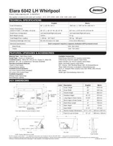 Elara 6042 LH Whirlpool Product Codes beginning with: ELA6042WLR Also applies to products sold under part numbers: JU10, JU15, EE90, JU25, JU30, JU35, JU40, JU45 TECHNICAL SPECIFICATIONS English