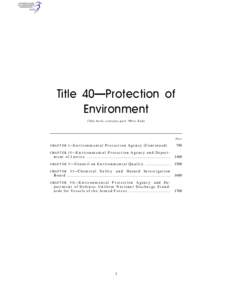 Title 40—Protection of Environment (This book contains part 790 to End) Part