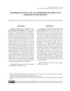 Agron. Mesoam. 27(2):ISSNdoi: http://dx.doi.orgam.v27i2DIVERSIDAD GENÉTICA DE LAS VARIEDADES DE ARROZ FLAR LIBERADAS ENTRELuis Eduardo Berrio-Orozco2, Édgar Alonso 