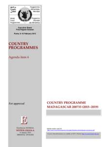 Executive Board First Regular Session Rome, 9–10 February 2015 COUNTRY PROGRAMMES