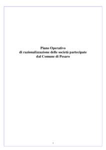 Piano Operativo di razionalizzazione delle società partecipate dal Comune di Pesaro 1