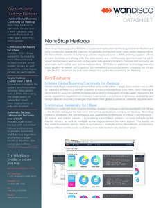 Cloud computing / Cloud infrastructure / Apache Hadoop / Hadoop / Structured storage / Big data / HBase / WANdisco / Computer cluster / Computing / Concurrent computing / Fault-tolerant computer systems