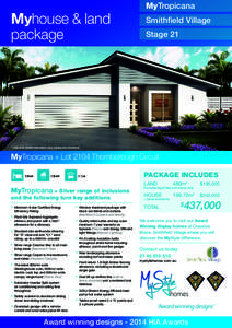 Myhouse & land package MyTropicana Smithfield Village Stage 21