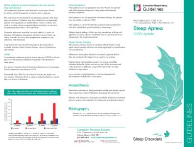 Which patients should be treated and how should they be followed All symptomatic patients with obstructive sleep apnea should be offered a trial of treatment to improve their symptoms.  Oral Appliances