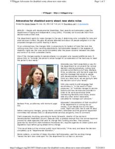 VTDigger Advocates for disabled worry about new state rules  Page 1 of 3 - VTDigger - http://vtdigger.org -