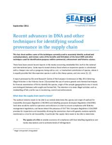 Microsoft Word - Final2_Recent Advances in the use of DNA in the Seafood supply chain 26th Sept