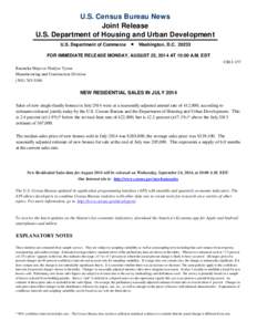 U.S. Census Bureau News Joint Release U.S. Department of Housing and Urban Development U.S. Department of Commerce  Washington, D.C[removed]