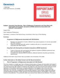 IMPORTANT DRUG WARNING 1 DNA Way South San Francisco, CA 94080