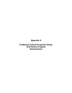 Oral history / Culture / National Historic Preservation Act / Pono / Science / Sociology / National Register of Historic Places / Historiography / Oral communication