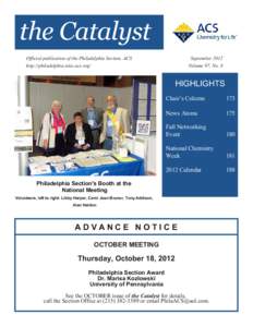 the Catalyst Official publication of the Philadelphia Section, ACS September[removed]http://philadelphia.sites.acs.org/