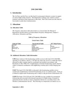 Radio spectrum / Broadcast engineering / Communication / Telemetry / Amateur radio bands / S band / Frequency allocation / Ultra high frequency / Channel 1 / Technology / Wireless / Telecommunications engineering