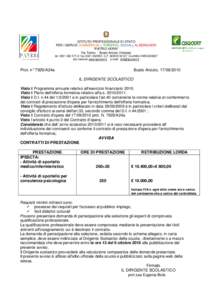 ISTITUTO PROFESSIONALE DI STATO PER I SERVIZI COMMERCIALI, TURISTICI, SOCIALI, ALBERGHIERI “PIETRO VERRI” Via Torino - Busto Arsizio (Varese) tel[removed]fax[removed]C.F[removed]Cod.Min.VARC030007 si