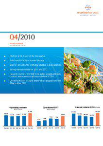 Earnings before interest and taxes / Business / Marine Harvest / Return on capital employed / Finance