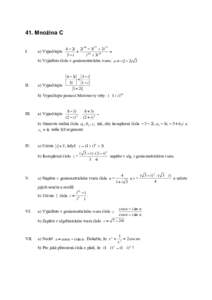 41. Množina C I. II.  4 2i 2i 48 3i 57 2i 73