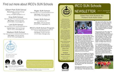 Find out more about IRCO’s SUN Schools Gilbert Park SUN School IRCO SUN Schools NEWSLETTER