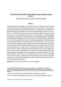 Water sharing and conflicts in the Wadi Laba spate irrigation system, Eritrea1 Abraham Mehari Haile2, Bart Schultz3 and Herman Depeweg4