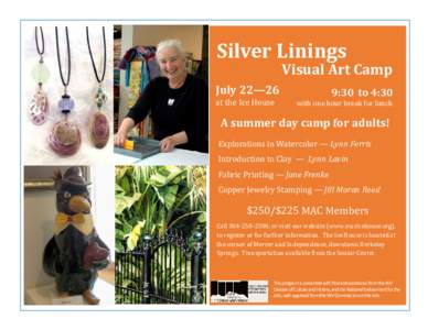 Silver Linings  Visual Art Camp July 22—26 at the Ice House