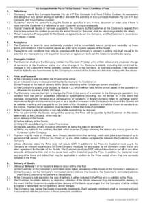 Eco Concepts Australia Pty Ltd T/A Eco Outdoor – Terms & Conditions of Trade