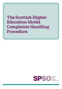 The Scottish Higher Education Model Complaints Handling Procedure